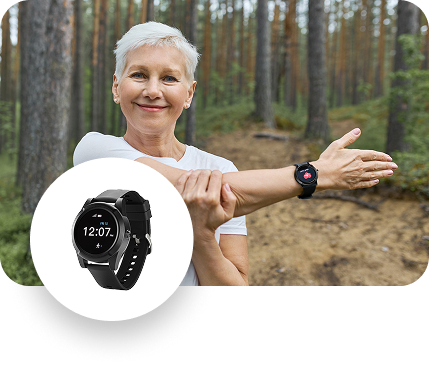 Smartwatch-style medical alert device for active Canadian seniors